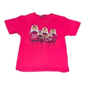 Vintage 90s Alaska stacking Russian dolls short sleeve woman’s size large